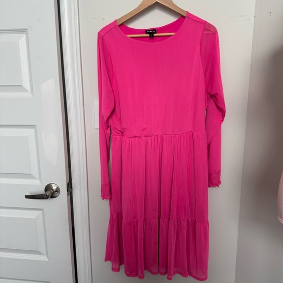Torrid Elegant Pink Dress long sleeve 1X - Picture 3 of 7